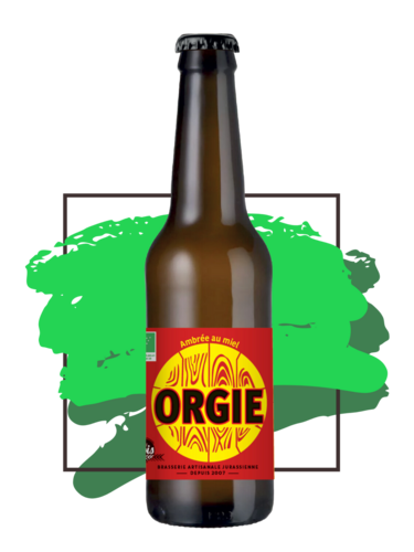 Bière de Noël - Bière ambrée au miel du Haut Jura, révèle des notes maltées évoquant le caramel et les biscuits.