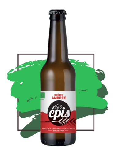 Les 3 Épis Ambrée - Bière ambrée obtenue avec des malts torréfiés, arômes complexes aux saveurs de caramel. Équilibre entre le malt et les houblons aromatiques. 
